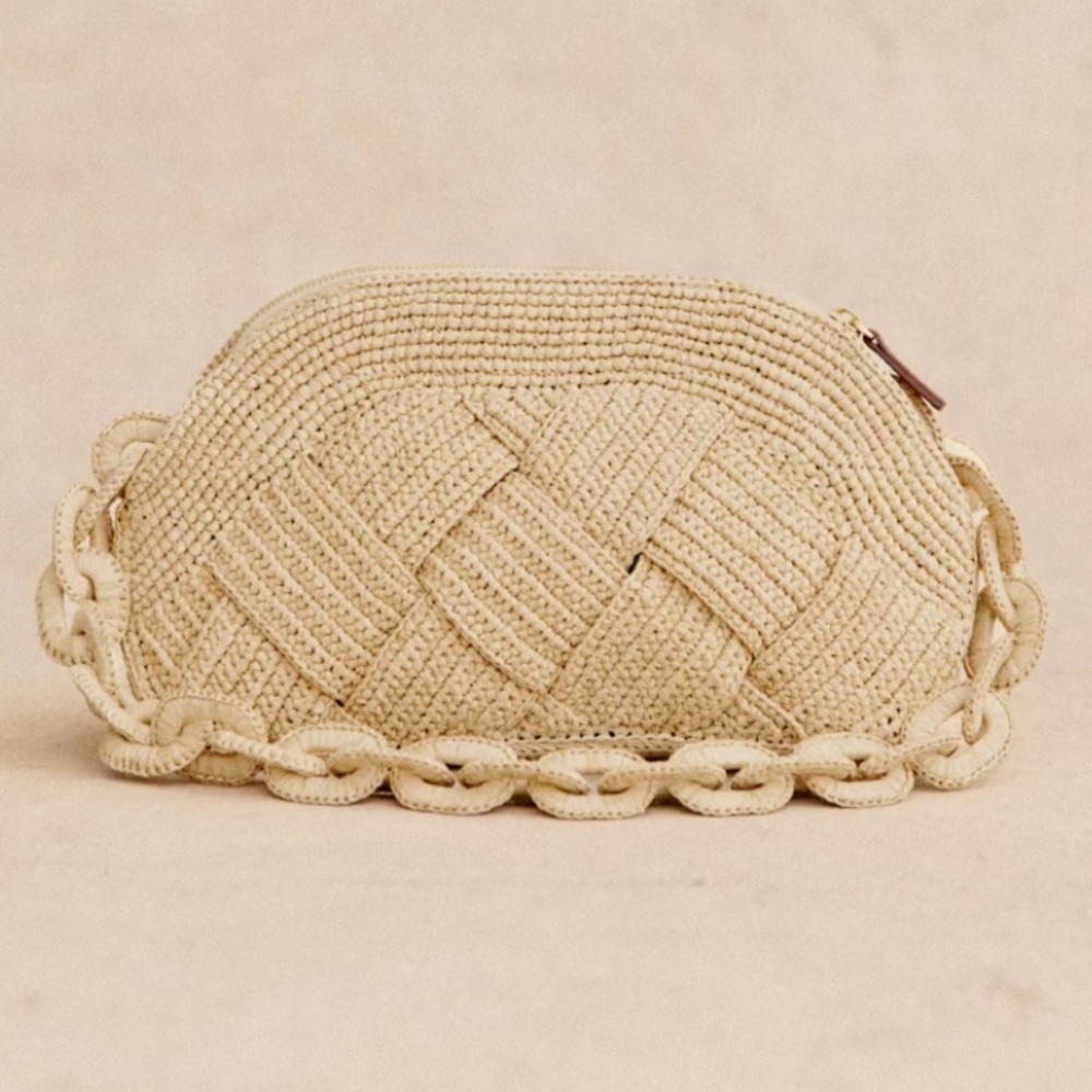 Sezane Isabelle Raffia shoulder bag NWOT